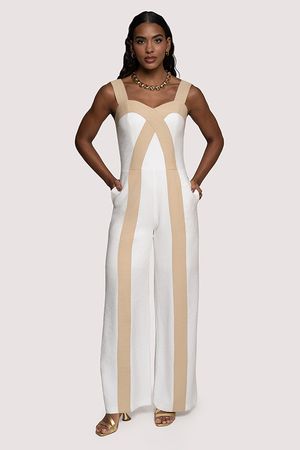 Macacao Macacao Detalhe Cruzado Em Bloco De Cor