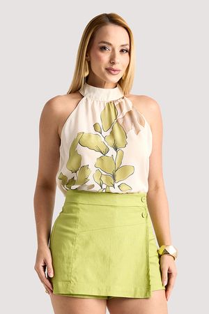 Conjunto Short Saia Com Blusa Gola Alta