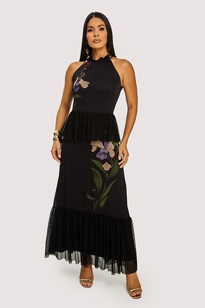 Vestido Longo Com Babados