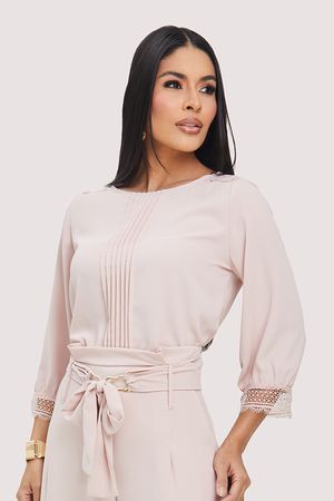 Blusa Manga 3/4 Com Nervuras