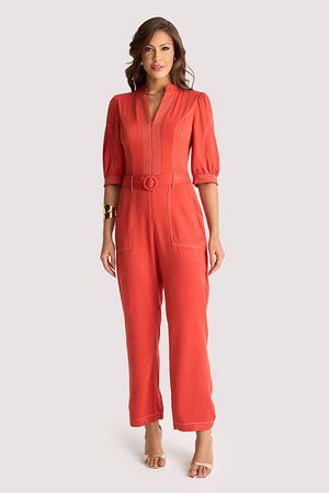 Macacao Pespontado Com Manga