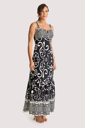 Vestido Plano Longo Com Alcas Diferenciadas