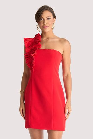 Vestido Plano Detalhe Alca