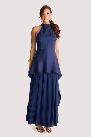 Conjunto Blusa E Saia Longa Plissada